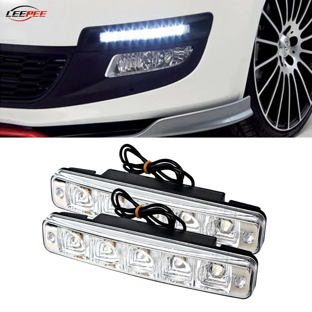 12V LED Car DRL Day Lights Daylight Rear Lamps Bright White for Truck Trailer Offroad 4x4 Caravan Auto Accessories Retrofit 2pcs