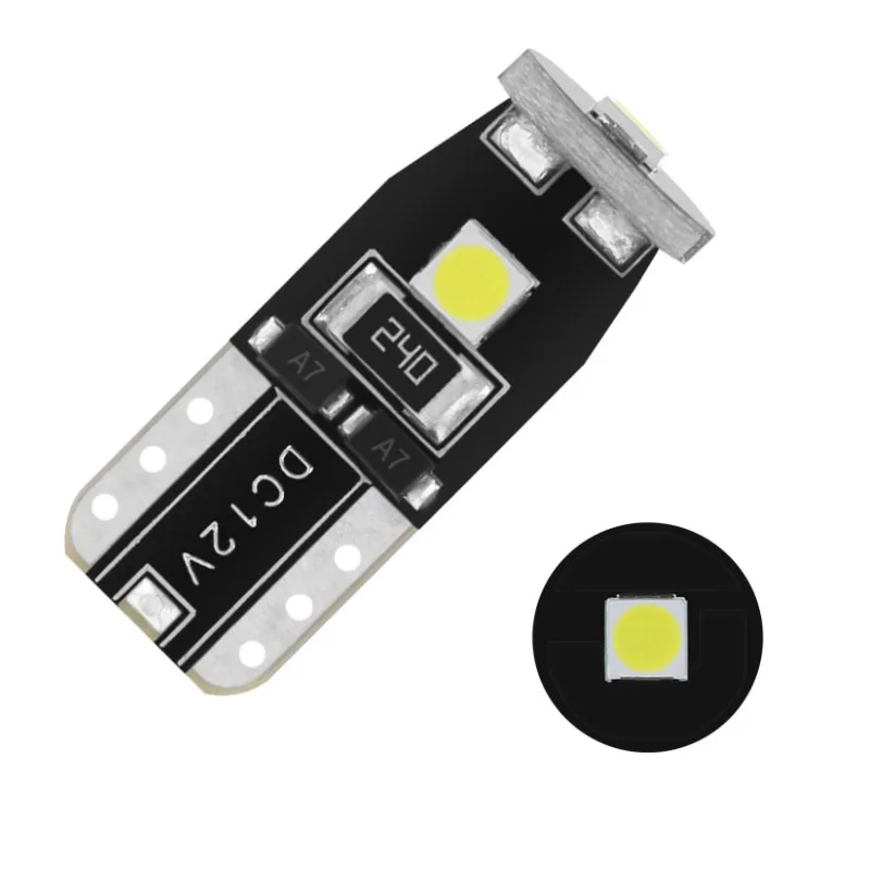 2pcs T10 Led Bulb w5w LED Car DRL 3030 3smd 194 168 Clearance Lights Reading Interior Lamp Resistor Canbus 12V 6500k White