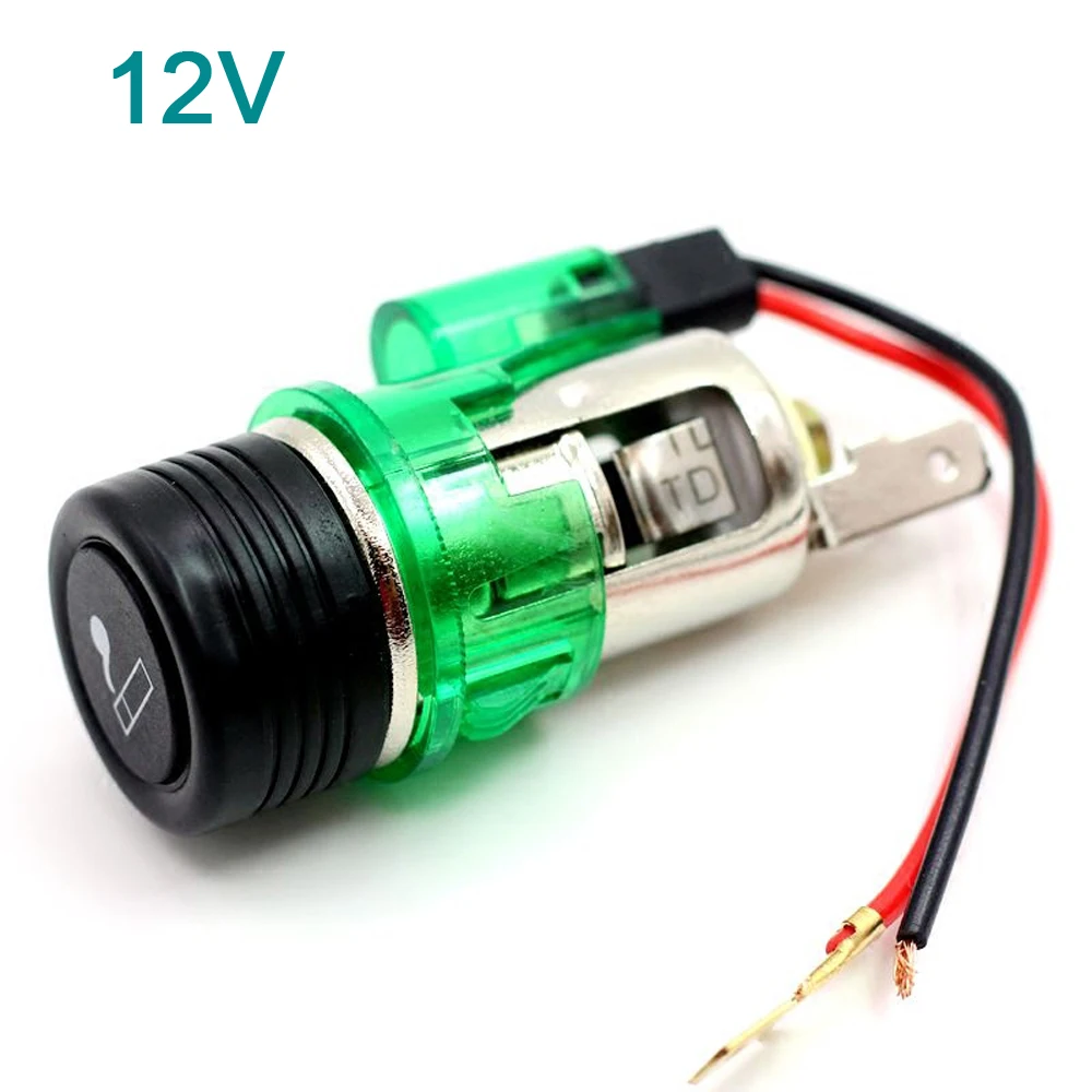 

1pc 12V Waterproof Car Motorcycle Cigarette Lighter Power Socket Plug Outlet Green