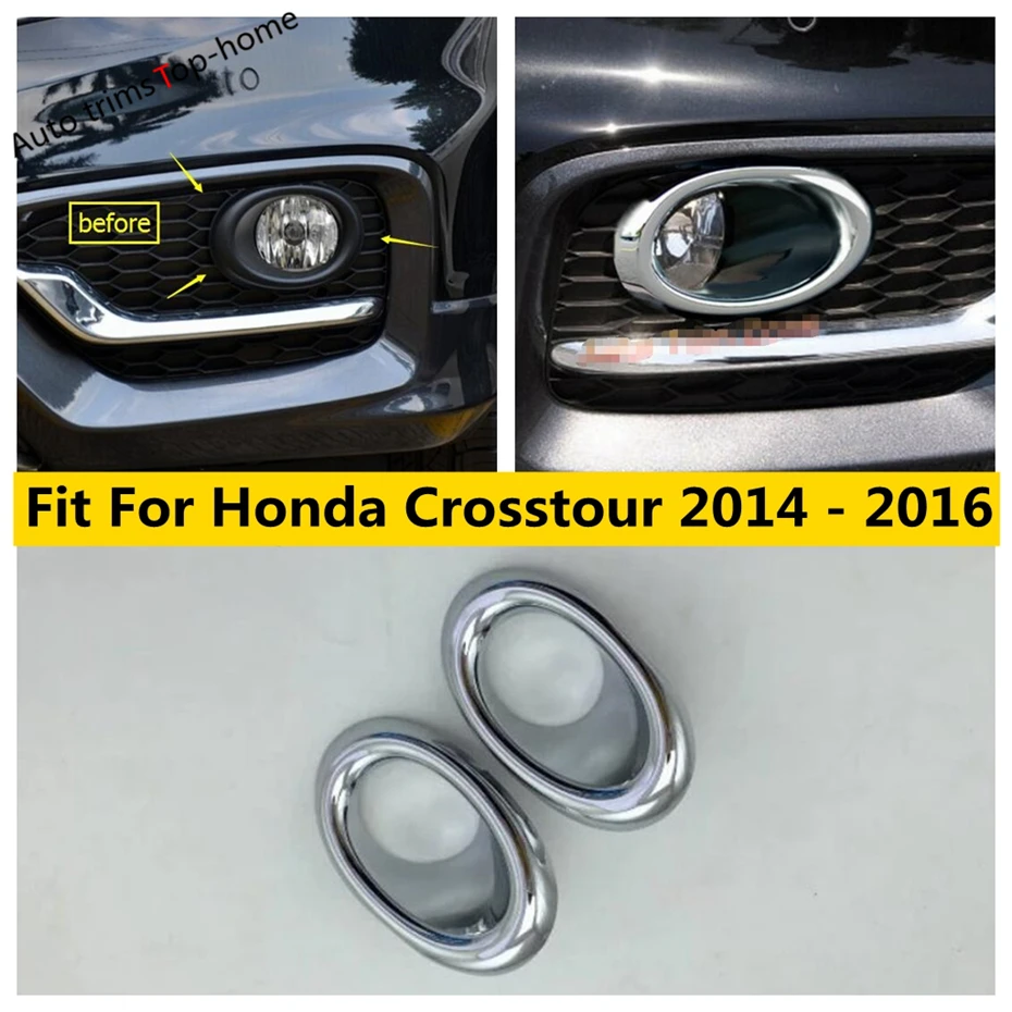 

Yimaautotrims Front Fog Lights Lamp Molding Cover Kit 2 Pcs Fit For Honda Crosstour 2014 2015 2016 Exterior ABS Chromium Styling