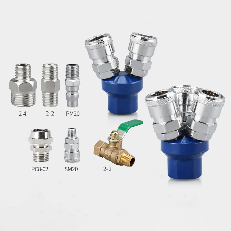 Pneumatic Components C-Type Quick Connector Quick Connection Round Tee Two-Way Quick Plug Tool Air Compressor Accessories