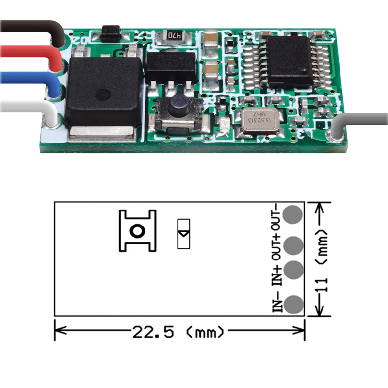 433.92Mhz Universal Wireless DC 3.6V 6V 12V 24V Remote Control Switch 1 CH RF Relay Receiver On Off Button LED Light Controller