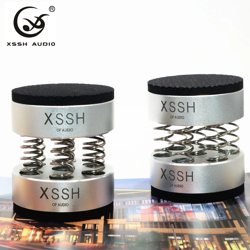 4 قطعة/8 قطعة جديد أسود XSSH صوتي صدمة المسامير الربيع التخميد وسادة HIFI الوقوف قدم المتكلم سبايك الصوت CD مكبر للصوت AI وسادة للقدم