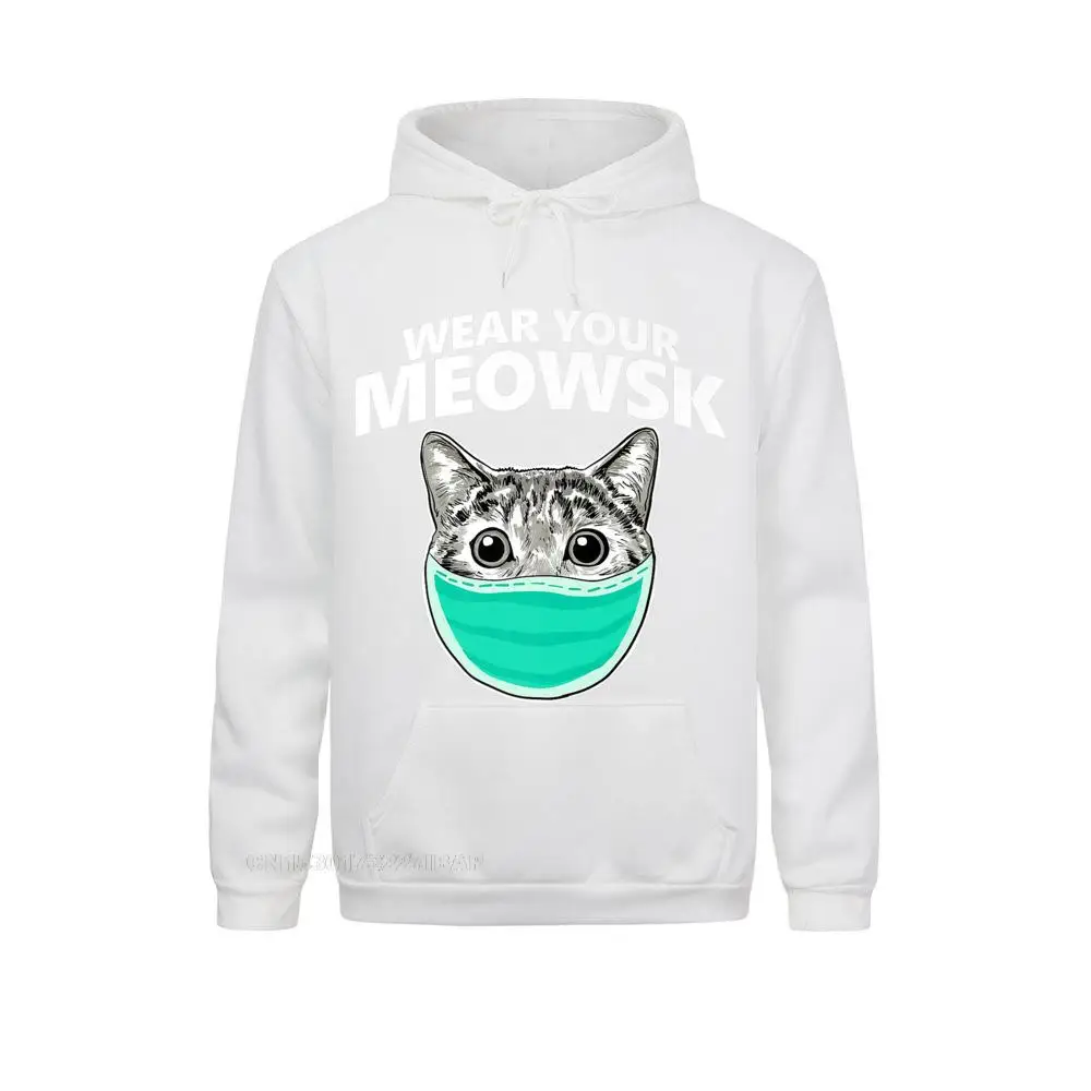 Wear Your Meowsk Funny Pro-Mask Premium Hoodie High Street Sweatshirts Fashion Men Hoodies Slim Fit Long Sleeve Clothes