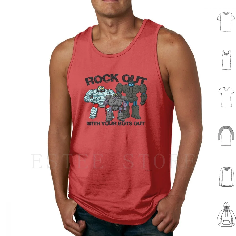 Rock Out With Rock Bots Tank Tops Vest Cotton Rocks Bots Robot Lords Rocklords 80s Toys 80s Cartoons Gobots