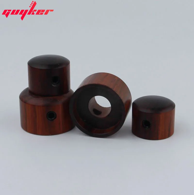 2 Pcs GUYKER Red sandalwood/Ebony Stacked Potentiometer Knob for Guitar Bass Accessories