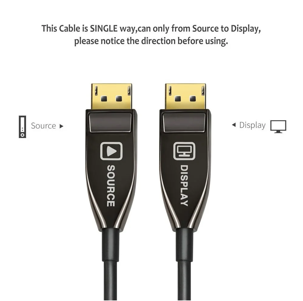 Fiber DP to DP Cable Male to Male 32Gbps High Speed 8k@60HZ 4K@140HZ,1.4 Display Port for Big Game HDTV Projector,PC Host