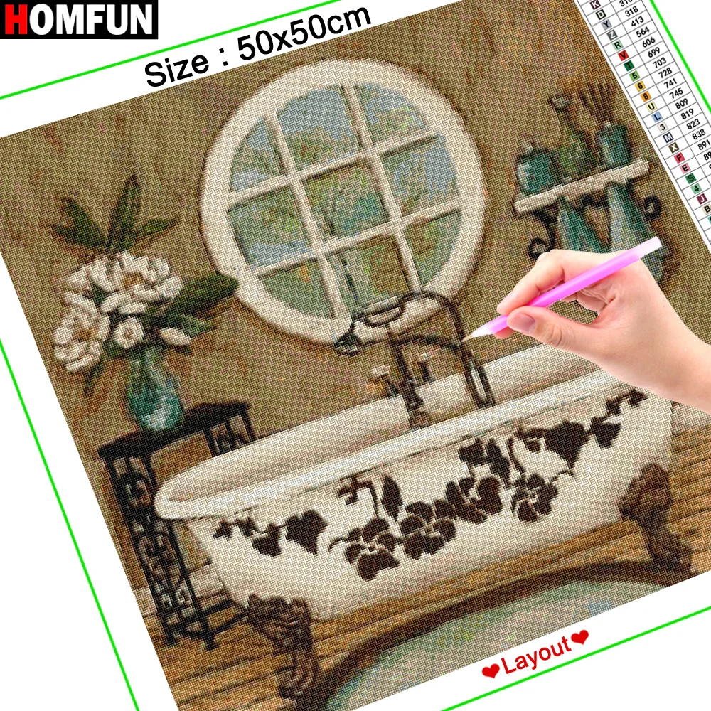 HOMFUN Full Square/Round Drill 5D DIY Diamond Painting \