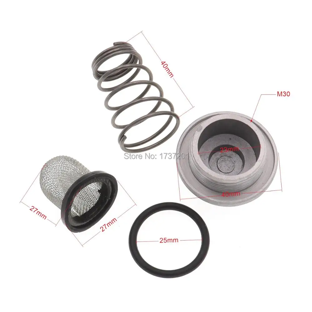 New GY6 50cc 125 150cc Oil Strainer Cap Drain Plug Bolt Screen Seal Spring Scooter Moped ATV Quad