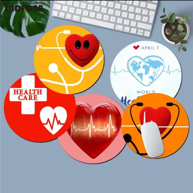 

Hot Nurse Medical Medicine Health Heart Gaming round Mouse Pad Computer Mats Anti-Slip Laptop PC Mice Pad Mat gaming Mousepad