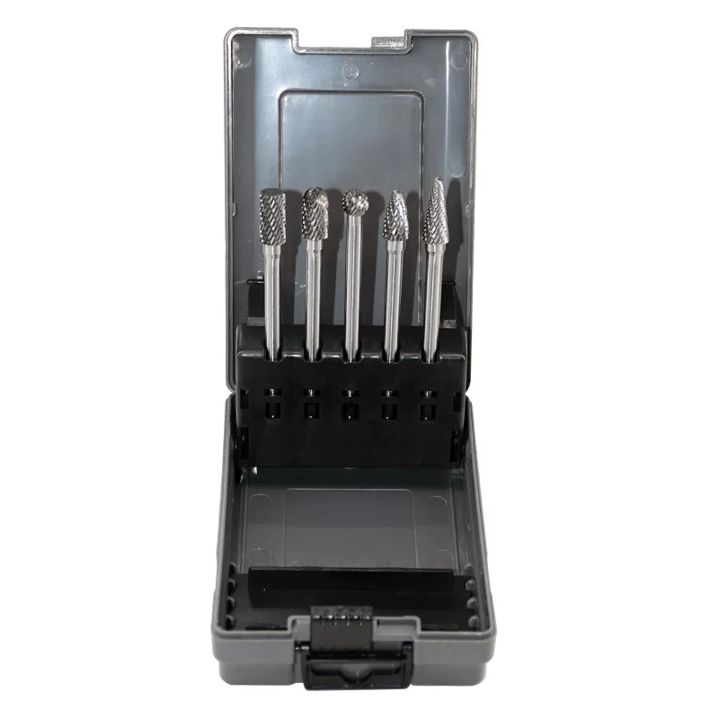 

5pcs Tungsten Carbide Burrs Set with 1/4''Shank Double Cut Extended Long Carbide Rotary Files Bits for Die Grinder