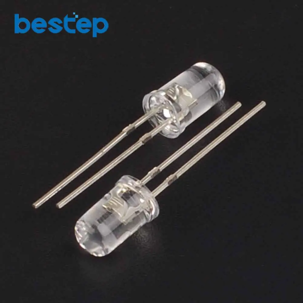 100PCS 5mm 2000mcd Super Bright Round Light Bulb UV/ Purple Color LED Lamp LED Light emitting Diodes Wholesale