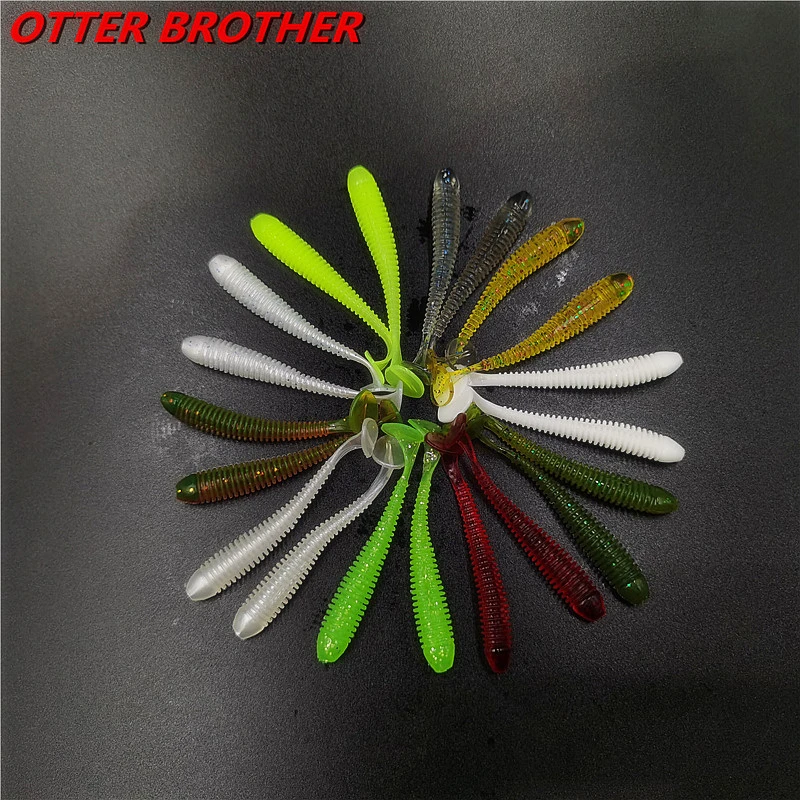 5/20pcs 60mm 1g Jig Soft Bait Silicone Lure Worm Fishing Lures Wobbler Attractive Artificial rubber Swivel Bass Fishing Tackle