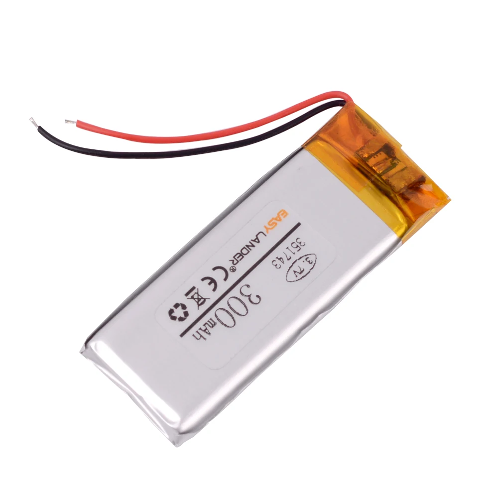351743 3.7V 300mAh Rechargeable li Polymer Li-ion Battery For Sony MP3  sony walkman NWZ-B143F  YP-U5  player