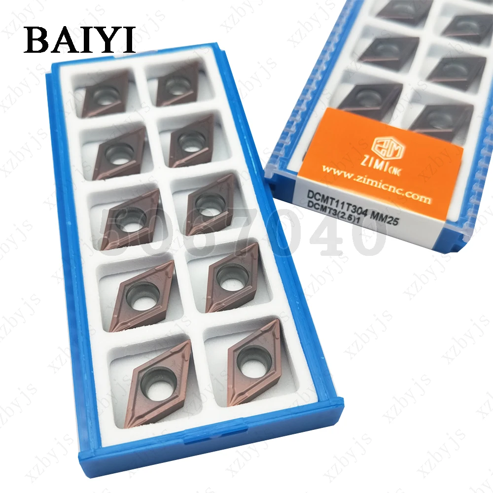 DCMT11T304 MM25 DCMT11T308 MM25 كربيد تحول داخلي, أداة قطع مخرطة معدنية ، أداة CNC DCMT 11T304/08 شفرة