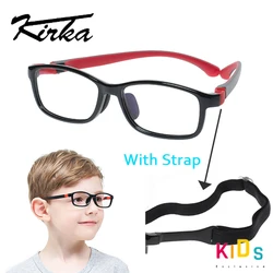 Kirka Optical Children Glasses Frame TR90 Kids Silicone Glasses Strap Eyeglass Frames Children Flexible Glasses Boys Myopia