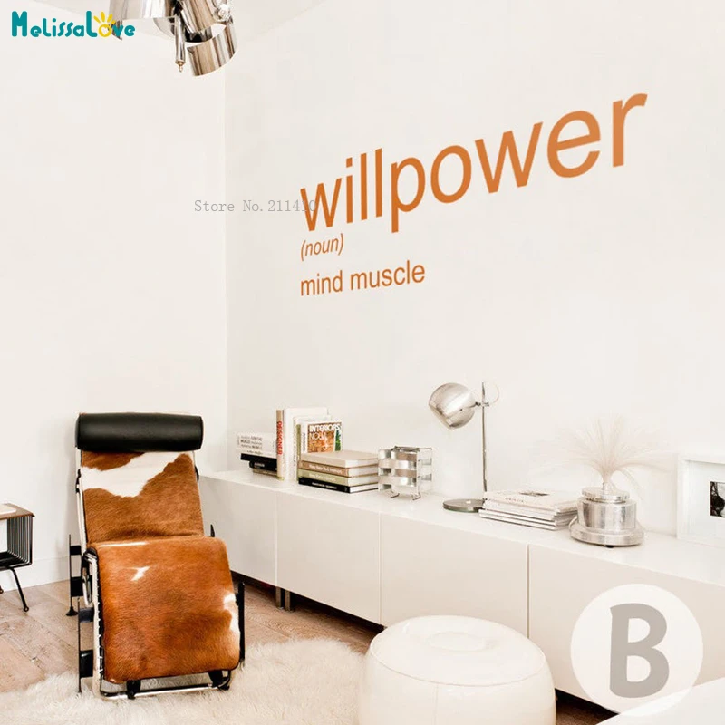 Willpower Words Wall Stickers Mind Muscle Quotes For OfficeMotivational  Decor Vinyl Decals Handmade Murals New Design YT2636