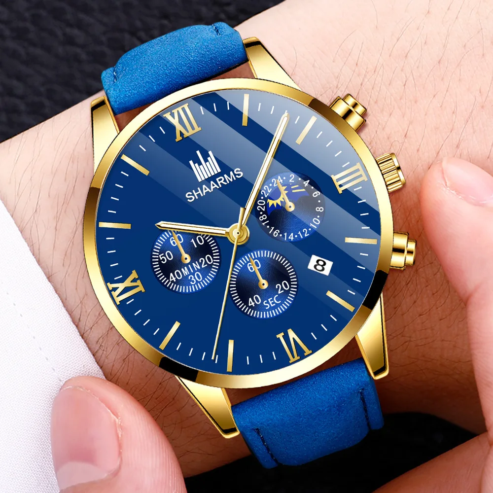 

2024 Top New Men Watches Luxury Calendar Leather Strap Watch Mens Military Sport Luminous Quartz Watch For Men relogio masculino