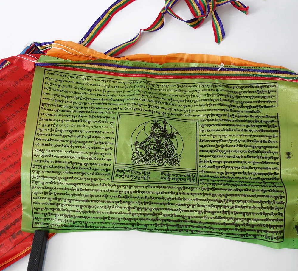 Tibetan Prayer Flags And Banners Bunting Decor Sutras Buddha Clear pattern 6.5meters Five Color 20 Garden Flags Set