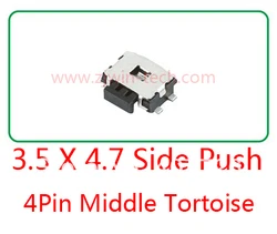 Reel Packing 10PCS Momentary Tactile Tact Push Button Switch Phone Side Push Switch 4.7 x 3.5 x 1.67mm 4 Pin SMD