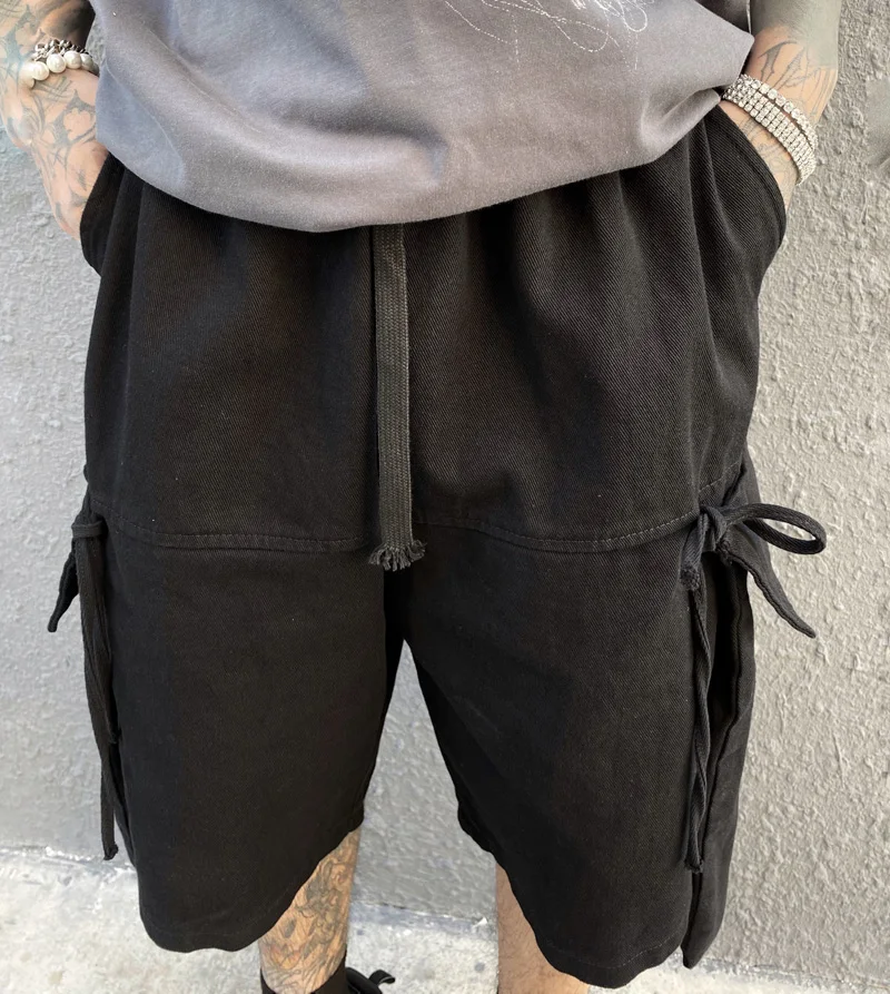 Chaopai high street big pocket baggy Capris with irregular personality hip hop casual shorts for men