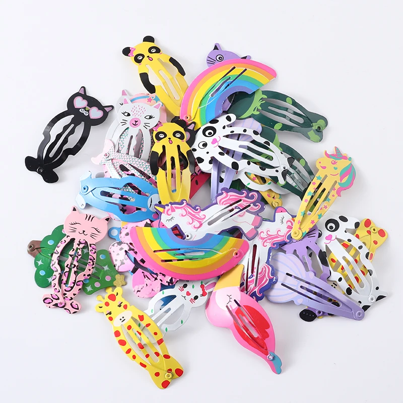 New Girls Cartoon Pattern Hairpins Cute Animal Rainbow Sweet Hair Clips Kids BB Clips Hair Accessories Fashion Barrettes Gift