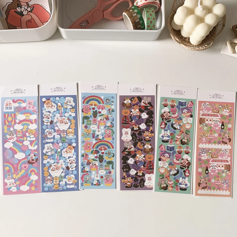 1Pc Kawaii Cartoon Spooky Cat Laser Stickers Scrapbooking Decorative Cute Sticker Korean DIY Diary Album Label School Stationery