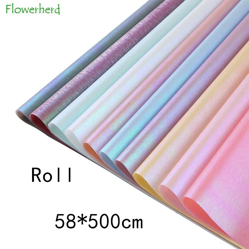 Double-sided Symphony Silk Paper Roll Flower Bouquet Wrapping Paper Waterproof Gift Packaging Paper Colorful Light Craft Paper