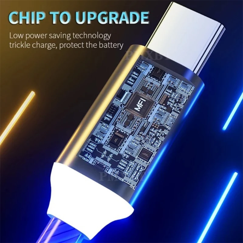 Phát Sáng Dây Cáp Điện Thoại Di Động Sạc Cáp Sạc Đèn LED Micro USB Loại C Cho Huawei Samsung Xiaomi Sạc Dây Dây