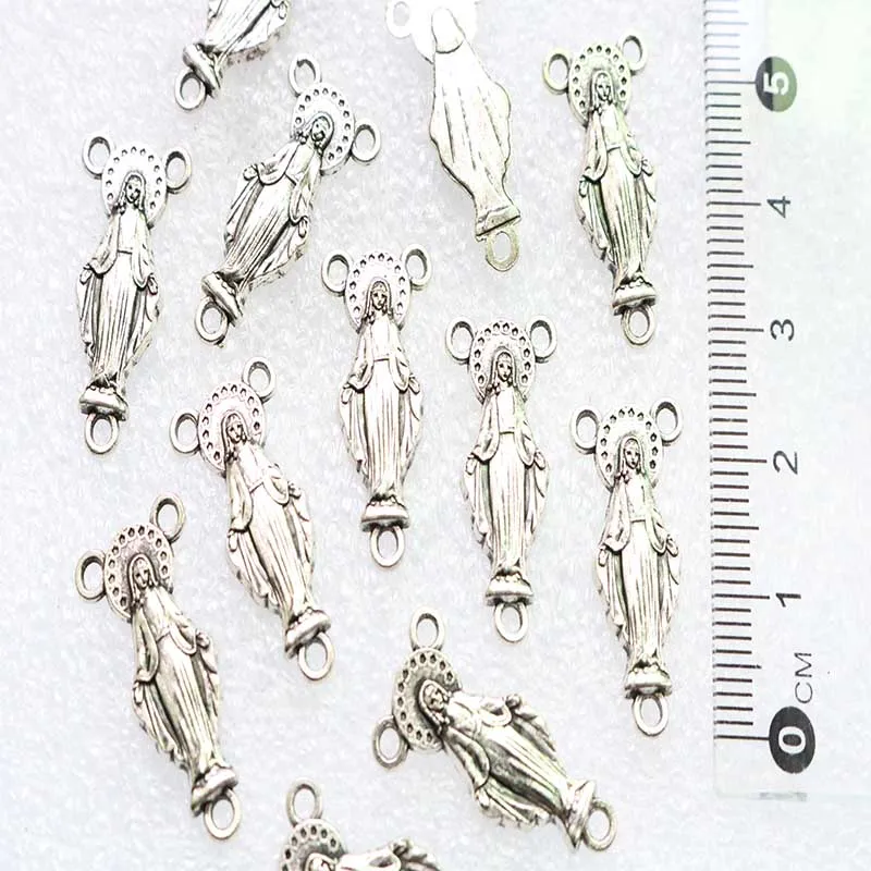 Rosary Center Medals, Our Lady of the Three Holes Catholic Church, Rose Rosary Cross Pendant