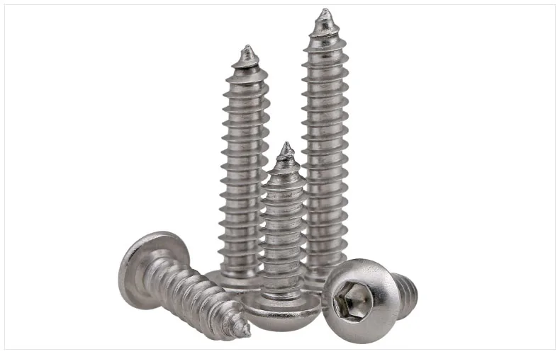 

304 stainless steel Round head self-tapping screws M3 M4 M5 M6 screws hex socket screws