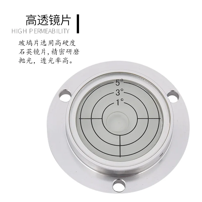 Nível de bolha de alta precisão, nível de bolha, contas de bolha com flange, nível de bolha de metal redondo