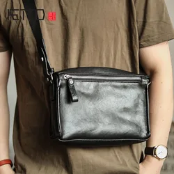 AETOO Men's leather shoulder bag, business casual leather messenger bag, fashion trend men's leather messenger bag