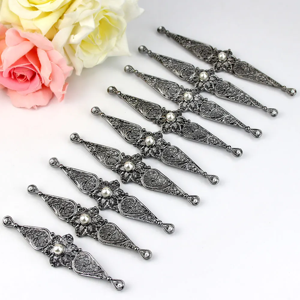 

Sunspicems Caucasus Black Flower Breastplate Bibs for Women Wedding Dress Belt Ethnic Bridal Jewelry Mosaic Pearl Crystal