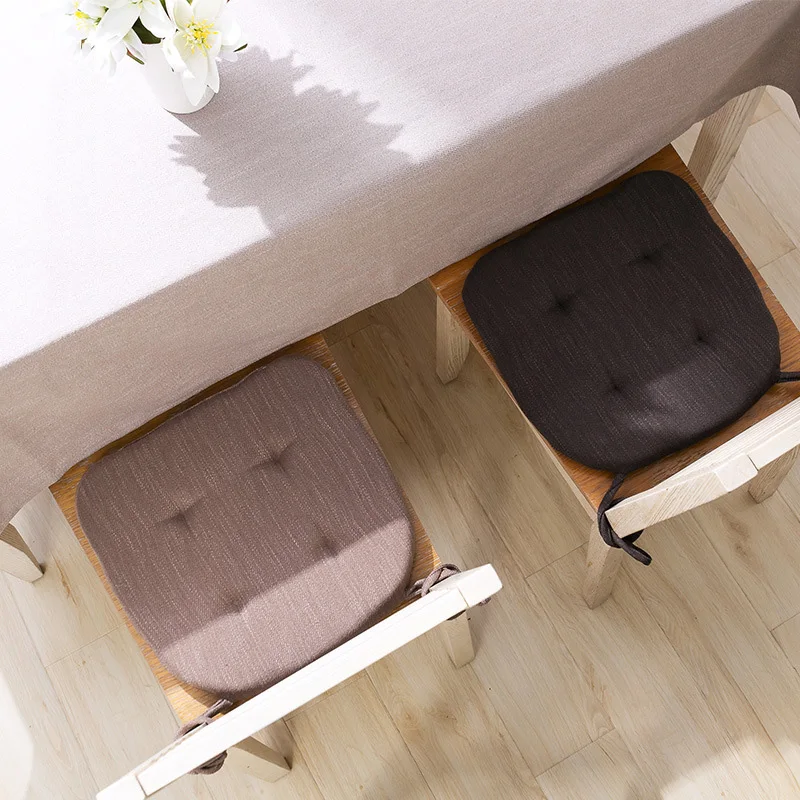 New Modern Linen Seat Pads Chair Cushion Solid Color Garden Patio Home Kitchen Office Chair Dining Chair Cushion 42x42x3.5cm