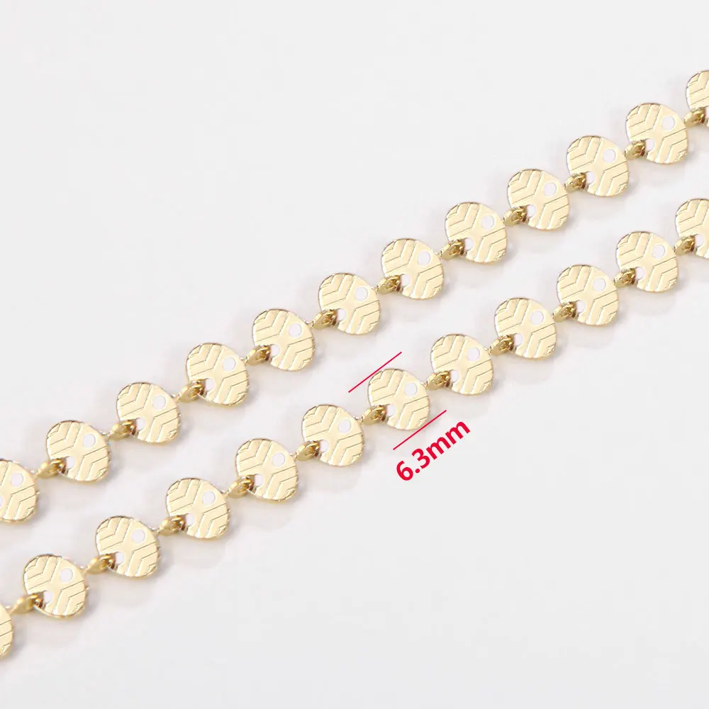 1M 6mm Width Stainless Steel Gold-Plate Circle Oval Link Chains for DIY Necklace Jewelry Making Handmade Findings Wholesale