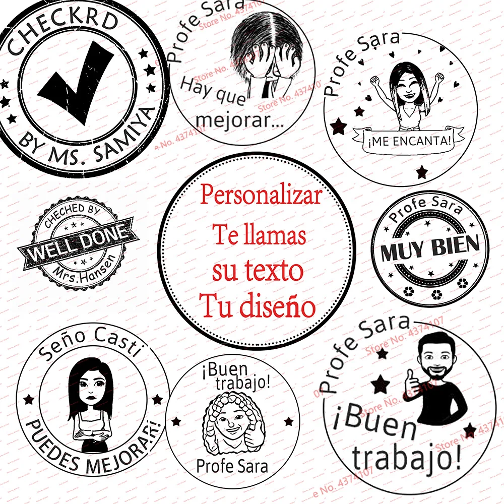 123 - Spanish Teacher Stamp, Personalized Teacher Stamp, Male Spanish  Maestra Self-Inking  All languages