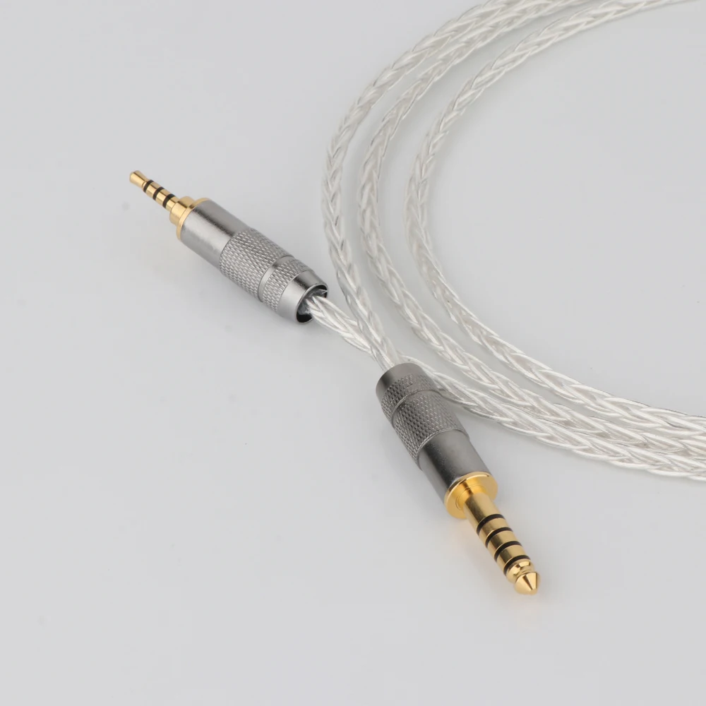 HiFi Audio OCC Silver Plated Earphones Headphone Cable with 4.4mm Balanced Male To 2.5mm Connectors