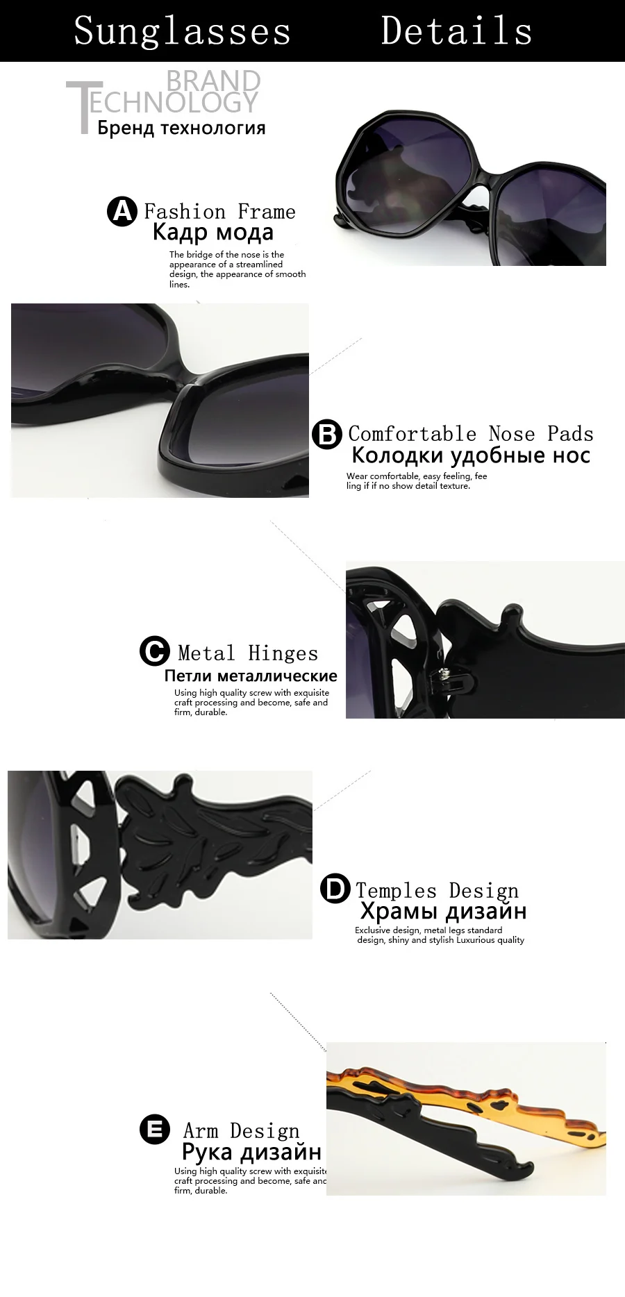 Übergroße Sonnenbrille Frauen Spinne Polygon Rahmen Luxus Unisex Marke Designer Sonnenbrille Reisen lässig charmante Brillen Männer – Detail 9