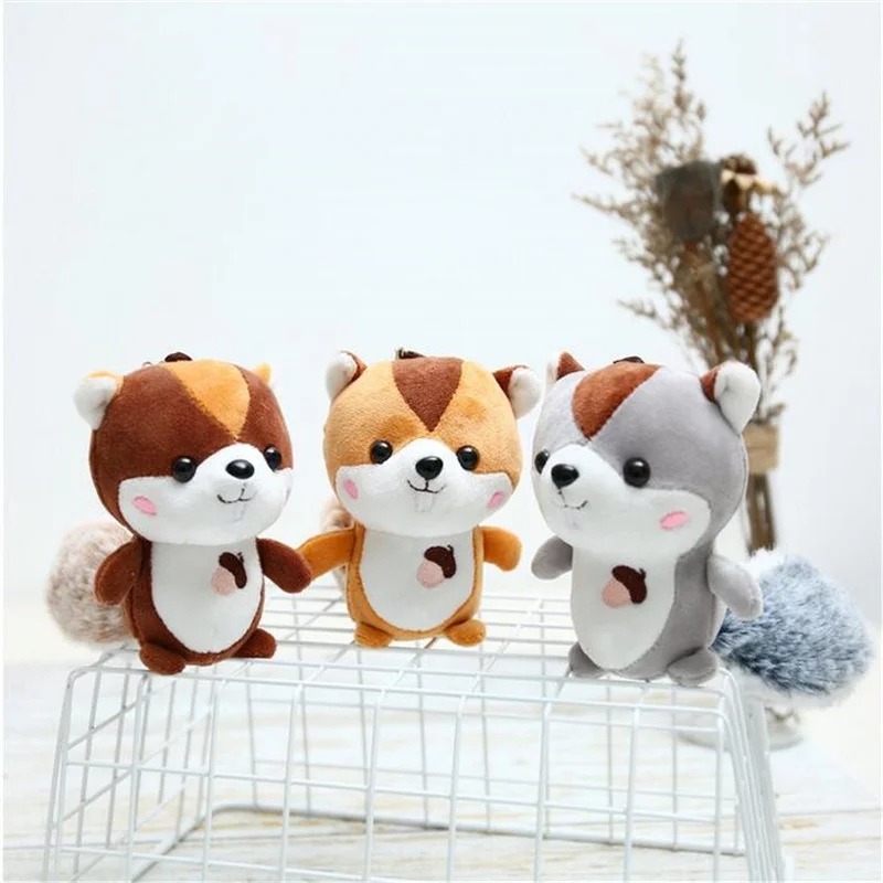 

Size 11CM Little Squirrel Plush Toys Pendant Korean Version Of Squirrel Stuffed Soft Toy Bag Ornaments Wholesale 3 Colour