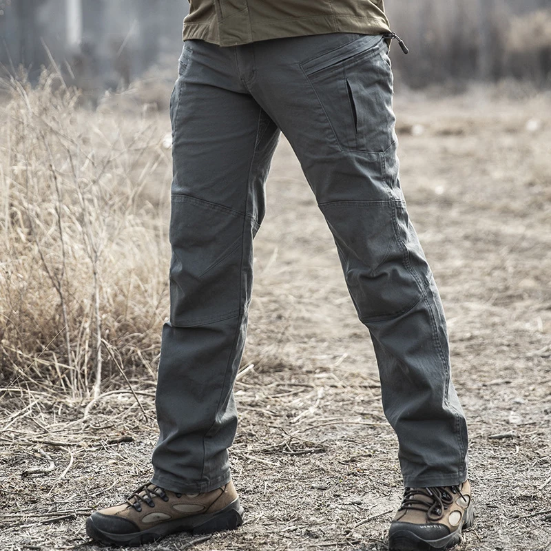 

2023 Outdoor Hiking Cargo Pants Casual Work Trousers Jogging New Tactical Pants Elastic Waist Pure Cotton Casual Work Pants