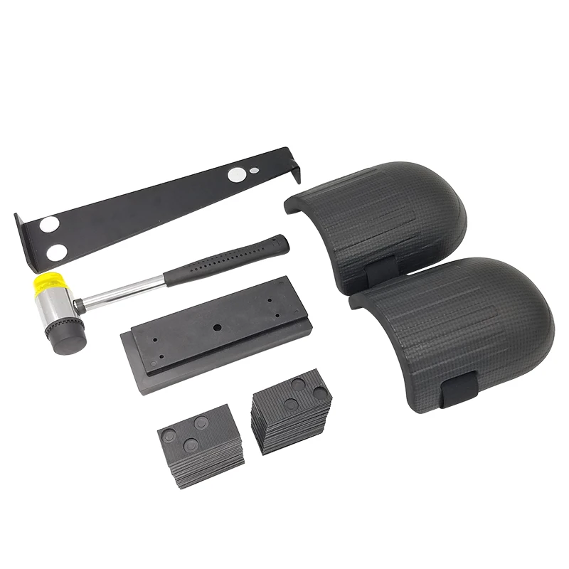 45PC Wood Flooring Installation Kit Heavy Duty Pull Bar Durable Rubber Tapping Block Comfortable Foam Knee Pads Hand Tool Set