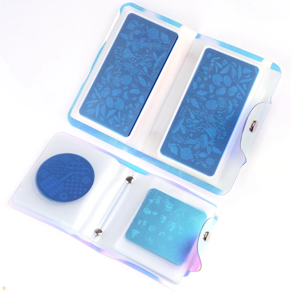 20/32slots Holographics Stamping Plate Case Nail Art Stamp Card Bag Steel Plate Album Stamping Template Storage Bag