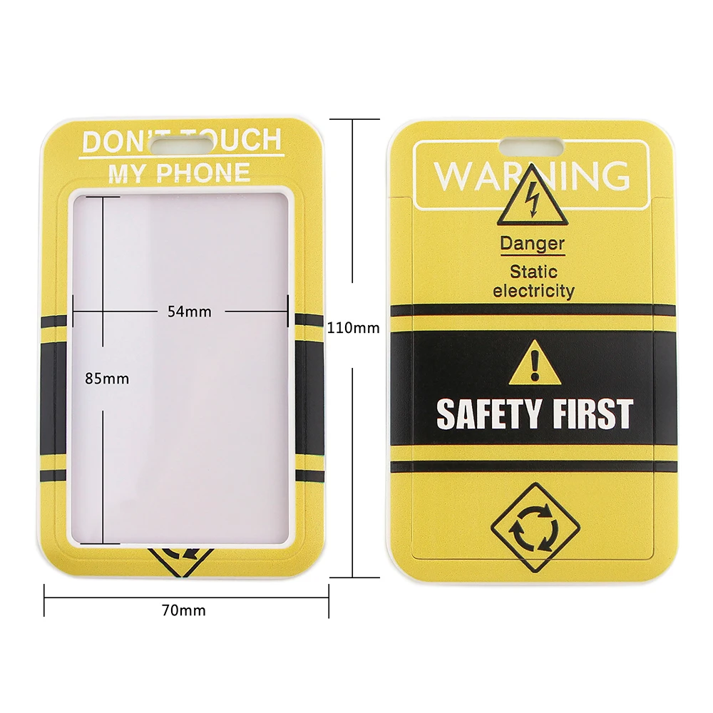 LX535 Danger Warning Signs Fashion Phone Straps Lanyards Id Badge Holder For Student Card Cover Business Card With Lanyard Rope