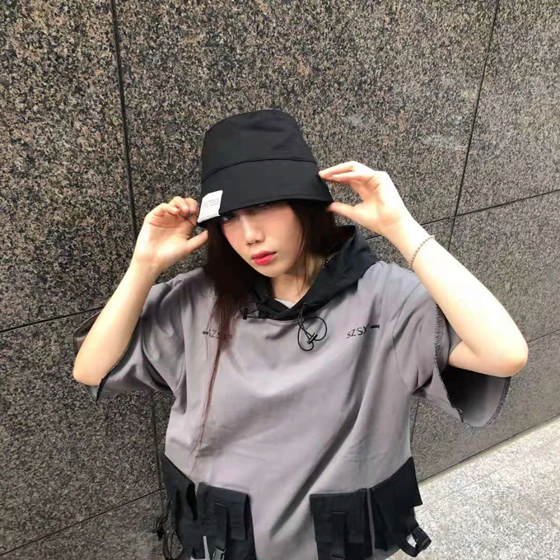 Brand New  Summer Men\'s Bucket Hat Sun-protection Street Fashion Cool Cotton Solid Color Panama Sun Hat for Women Unisex Cap