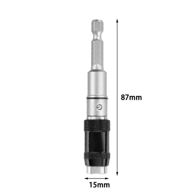Punta de taladro de tornillo magnético hexagonal de 1/4 pulgadas, soporte de broca de bloqueo de cambio rápido, guía de accionamiento, varilla de extensión de broca, herramienta para madera
