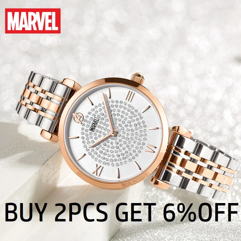 Marvel Avengers For Women Watch Female Luxury Quartz Wristwatch Rhinstone Sapphire Glass Bling Stars Sky Elegant Lady Gift Clock