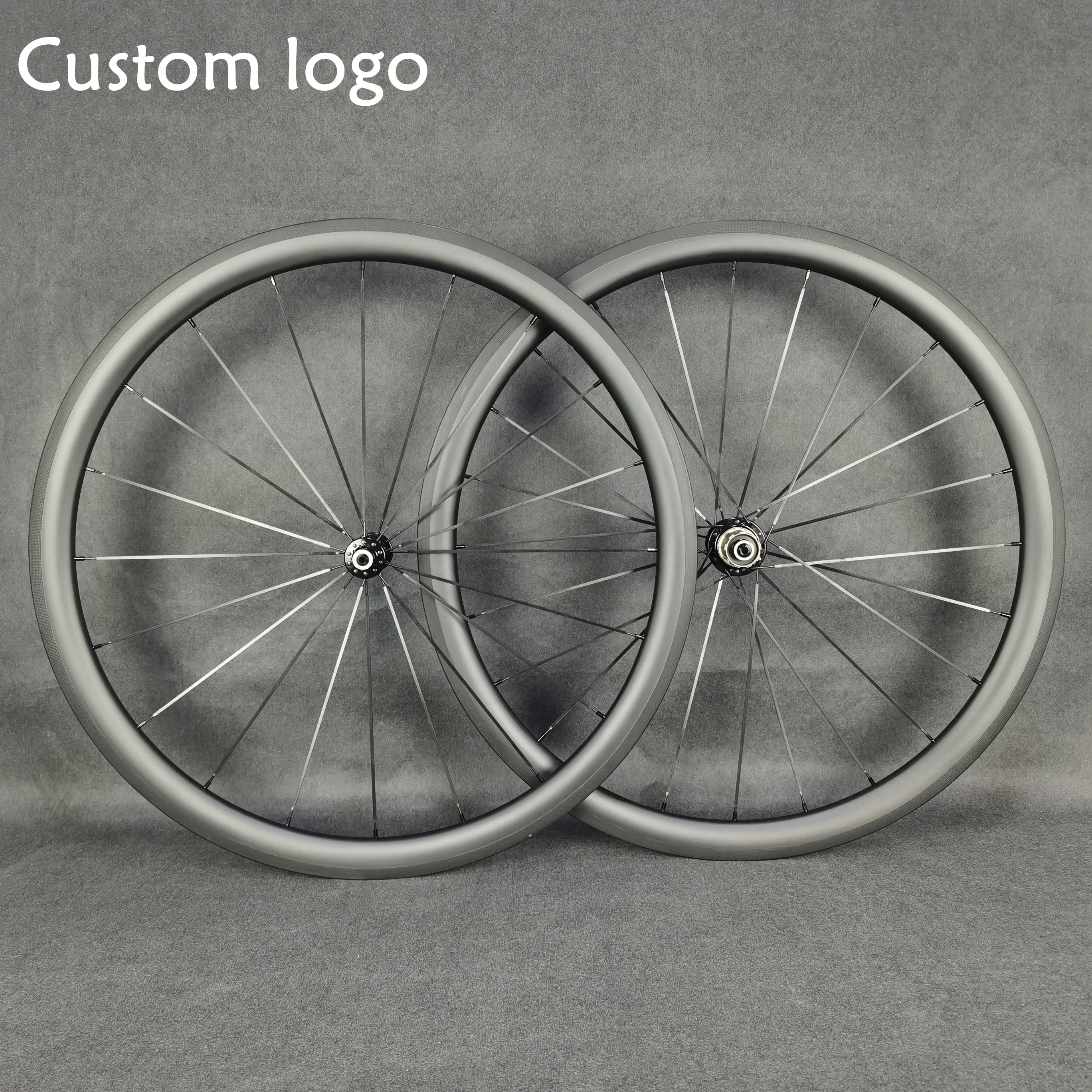 

700C 38mm Depth Road Carbon Wheels 23/25mm Width Bike Clincher/Tubeless/Tubular Carbon Wheelset With UD Matte Finish Custom Logo