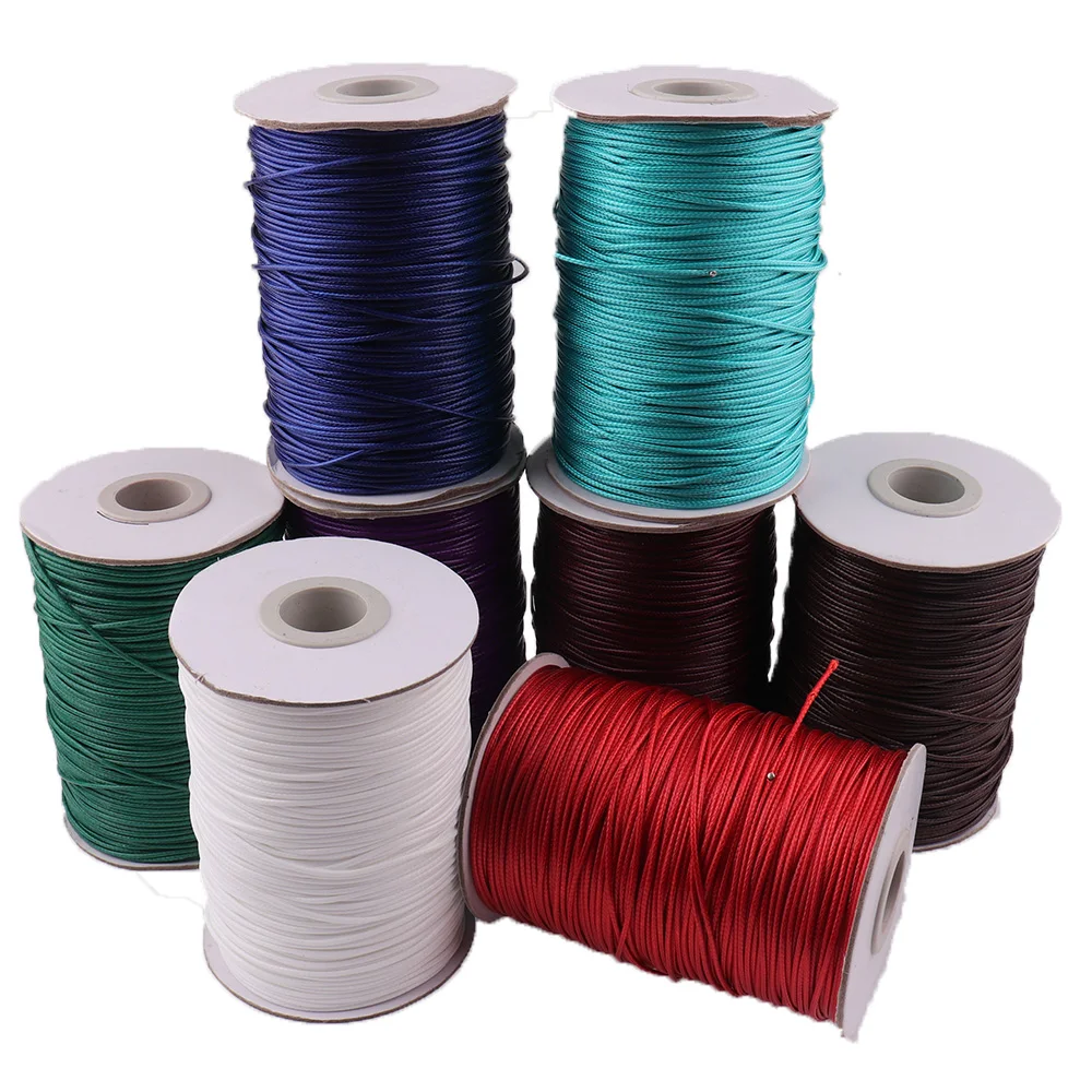 10m/lot 1mm Waxed Thread Polyester Cord String Strap Macrame DIY Bead Fitting Bracelet cord Decorative Accessory Jewelry Making