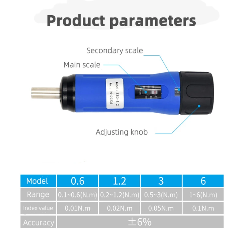 0.1-6 Nm Prest Torque Screw Driver Adjustable Torque Screw Fastening Hand tool High Accuracy